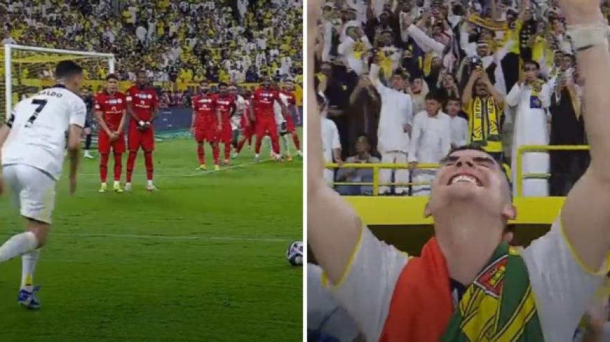 Ronaldo scoppia in lacrime dopo il titolo con l’Al-Nassr: gol su punizione e festa finale