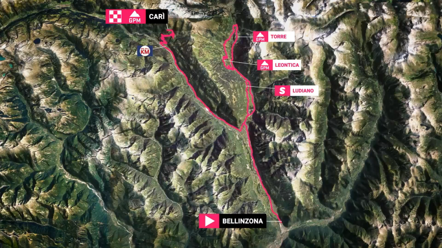 Giro d'Italia 2026, il percorso della sedicesima tappa: da Bellinzona a Carì
