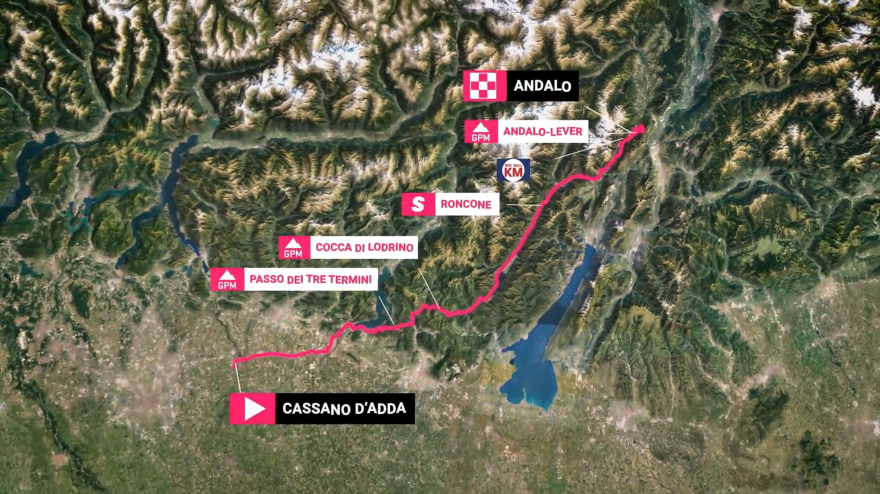 Giro d'Italia 2026, il percorso della diciassettesima tappa: da Cassano d'Adda ad Andalo
