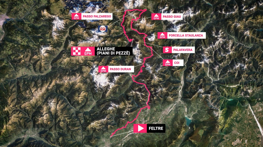 giro d italia 2026 il percorso della diciannovesima tappa da feltre ad alleghe da Gazzetta.it giro d italia 2026 il percorso della diciannovesima tappa da feltre ad alleghe