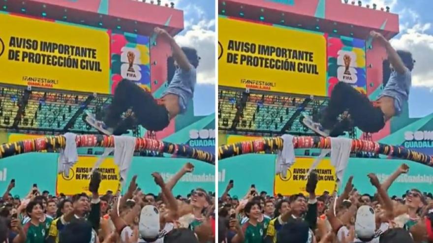 Follia messicana: creano un ponte con le birre e lanciano persone da un lato all'altro!