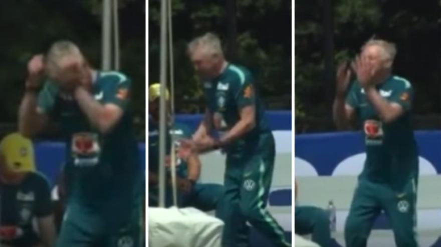 Ancelotti palleggia, sbaglia e si infuria: lo staff del Brasile ride sotto i baffi