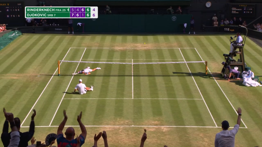 djokovic rinderknech highlights il match point fa impazzire il pubblico da Video.gazzetta.it djokovic rinderknech highlights il match point fa impazzire il pubblico