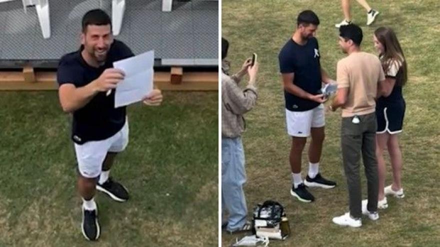 siparietto djokovic una coppia gli chiede di svelare il sesso del loro primo figlio e lui da Video.gazzetta.it siparietto djokovic una coppia gli chiede di svelare il sesso del loro primo figlio e lui