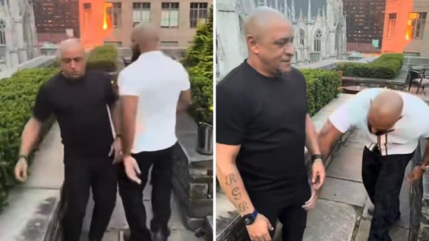Roberto Carlos si scontra con il bodyguard di Messi: la gag è virale
