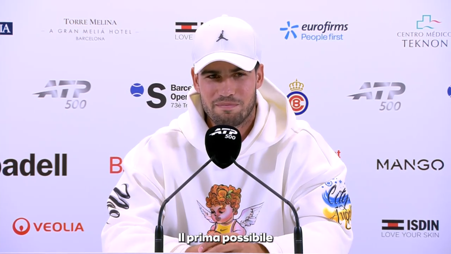 Alcaraz: "Infortunio più serio del previsto. Spero mi rivediate presto"