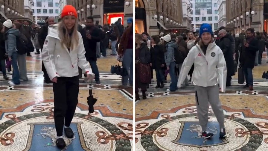 Il team Usa e i riti scaramantici in Galleria: tre giri sul toro!