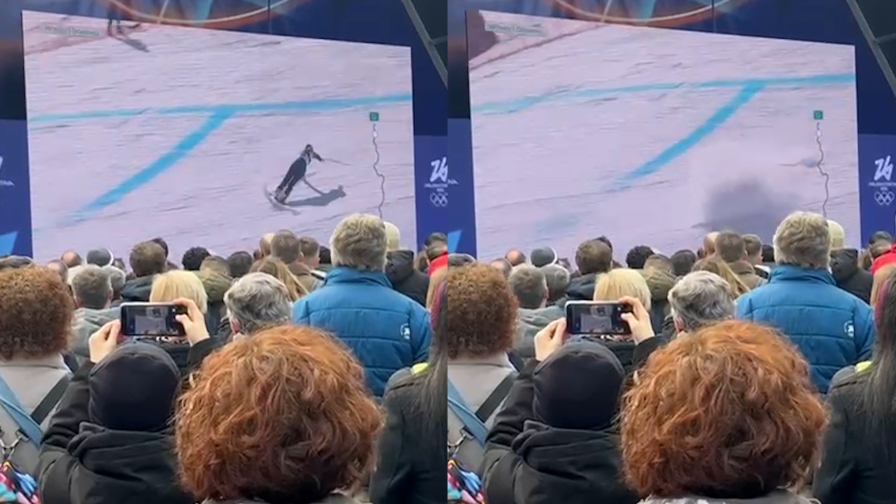 Lindsey Vonn, la caduta vista al fan village: boato di incredulità, poi applausi