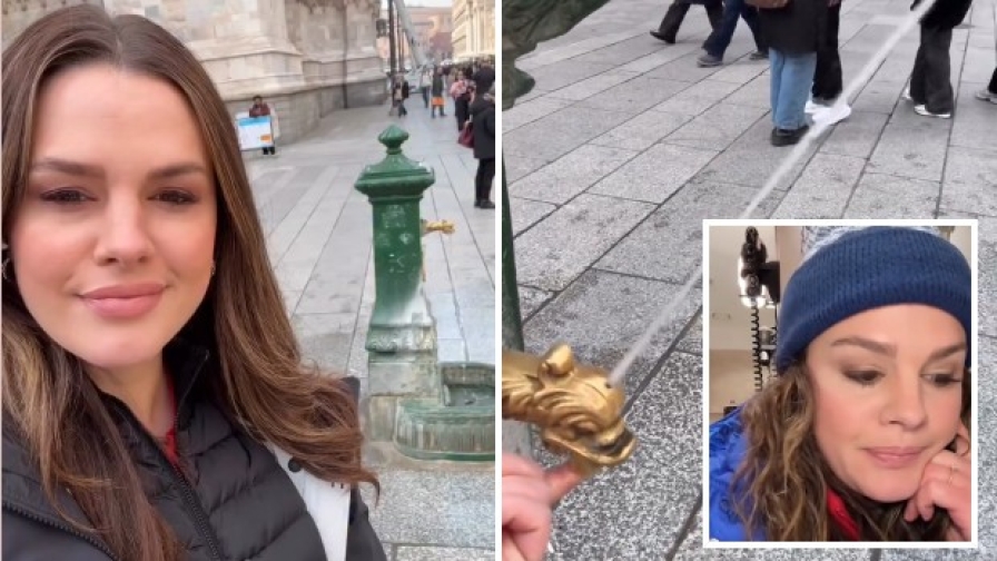 Dopo il bidet... la reporter americana scopre anche le fontane! La sua reazione