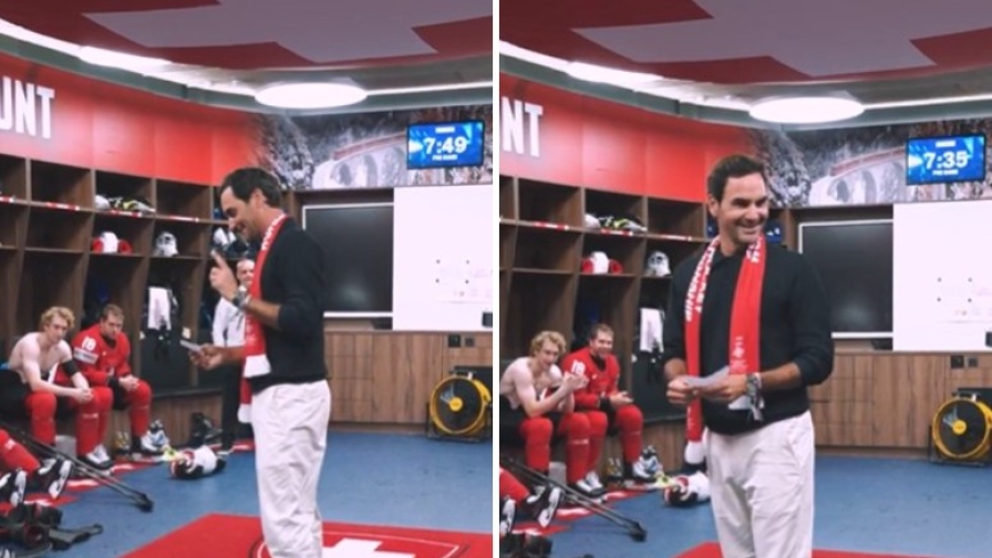 Federer tifoso vero: va nello spogliatoio e annuncia così i titolari della nazionale