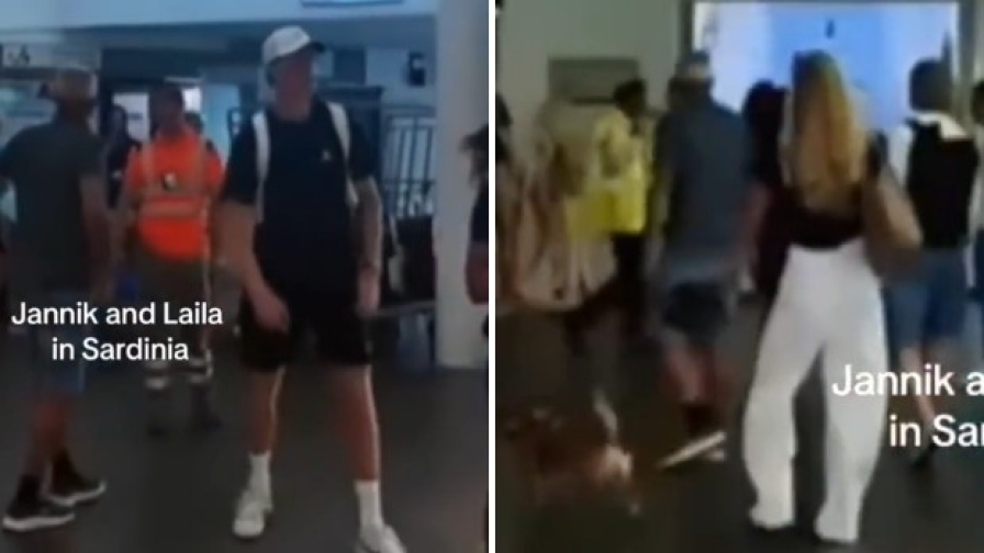 Sinner e Laila all'aeroporto di Olbia: il video del rientro dalle vacanze