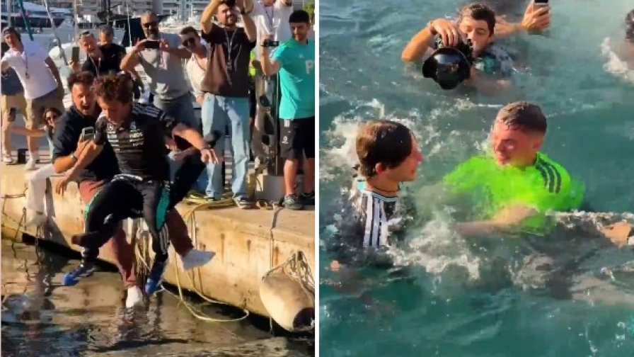 Kimi Antonelli festeggia come si deve: tuffo nel porto di Montecarlo!