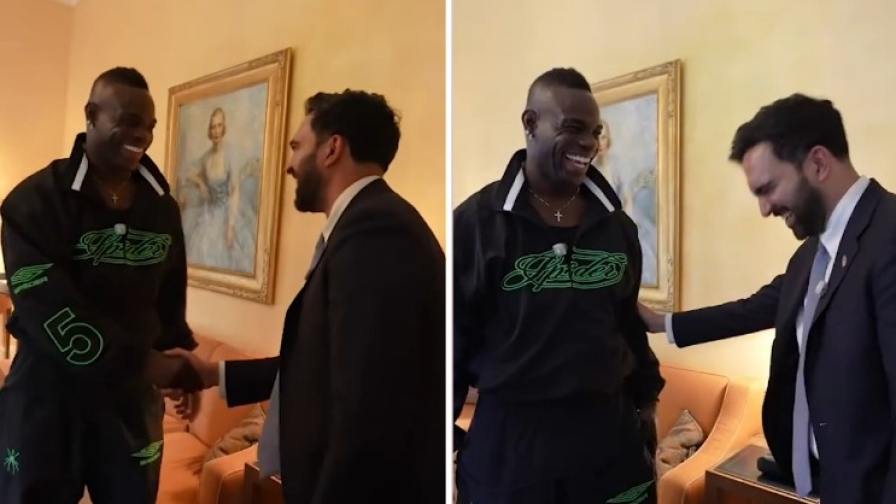 Balotelli incontra Mamdani, la battuta del sindaco di New York scatena le risate