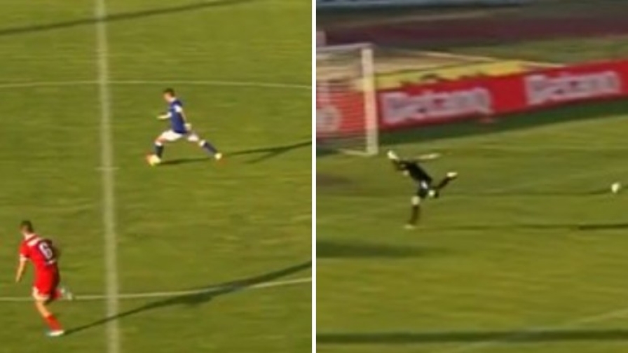 Inciampa e prende gol da centrocampo: la papera è clamorosa