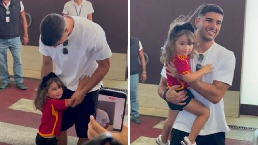 Roma, Koulierakis è arrivato a Ciampino: una piccola tifosa lo sorprende così