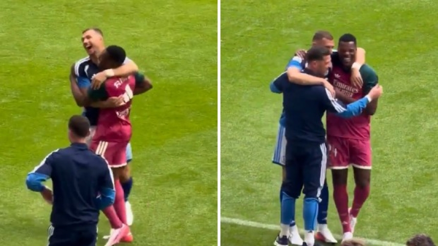 Dumfries ritrova Dzeko e Gosens: l'abbraccio tra i tre ex Inter è virale