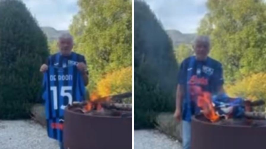 De Roon alla Roma, imprenditore bergamasco brucia la maglia presa all'asta: "Sei una delusione"