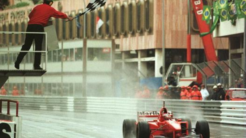 Michael Schumacher vince a Monaco nel 1997. Allsport/Archivio Gazzetta