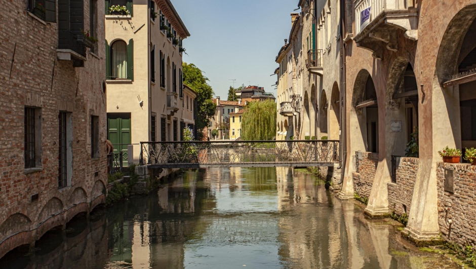Buranelli canal view in Treviso in Italy in a sunny day