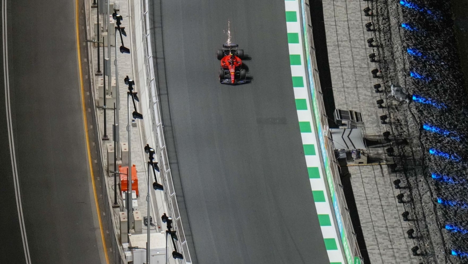 La Ferrari in azione a Jeddah. AP