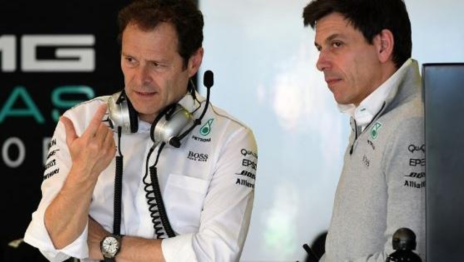Aldo Costa con Toto Wolff ai tempi della Mercedes F1