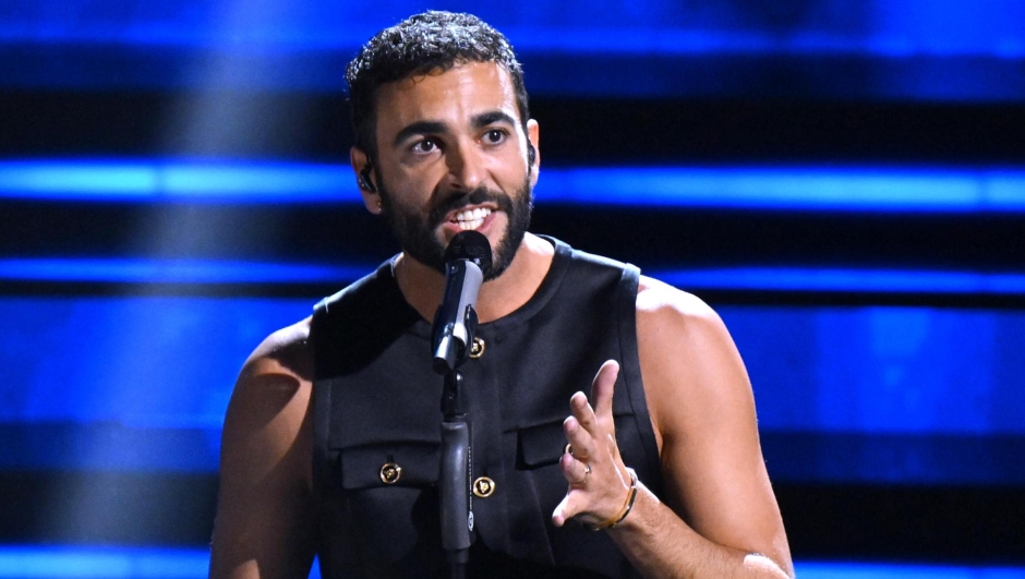 Italian singer Marco Mengoni performs on stage at the Ariston theatre during the 73rd Sanremo Italian Song Festival, in Sanremo, Italy, 11 February 2023. The music festival will run from 07 to 11 February 2023.  ANSA/ETTORE FERRARI