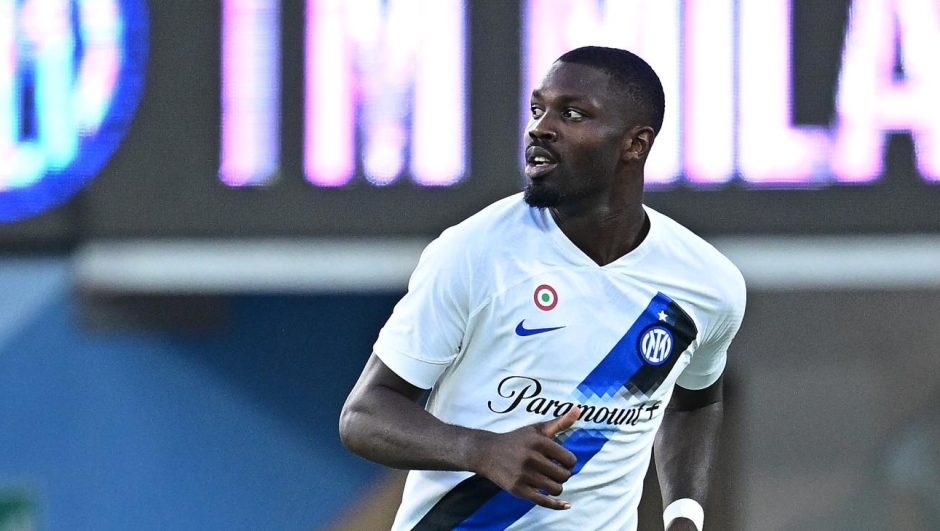 FERRARA, ITALY - AUGUST 13:  Marcus Thuram of FC Internazionale in action during the Pre- Season Friendly match between FC Internazionale and KF Egnatia at Stadio Paolo Mazza on August 13, 2023 in Ferrara, Italy. (Photo by Mattia Ozbot - Inter/Inter via Getty Images)
