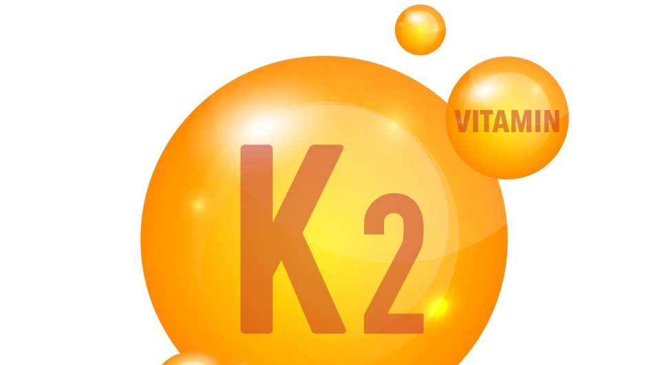 Vitamin K2 gold shining 3d pill. Ascorbic acid. Vector illustration.