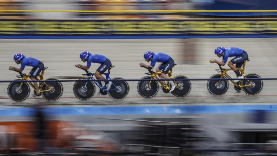 2024 UEC Track Elite European Championships - Apeldoorn (Netherlands) - 09/01/2024 - Training - Italy - photo Roberto Bettini/SprintCyclingAgency©2024