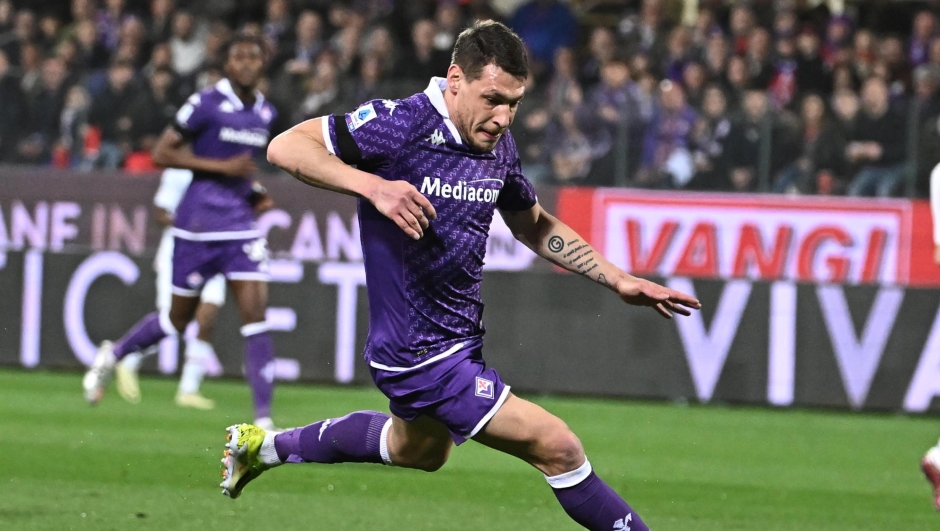 Fiorentina's foward Andrea Belotti in action during the Serie A soccer match ACF Fiorentina vs AC Milan at Artemio Franchi Stadium in Florence, Italy, 30 March  2024
ANSA/CLAUDIO GIOVANNINI