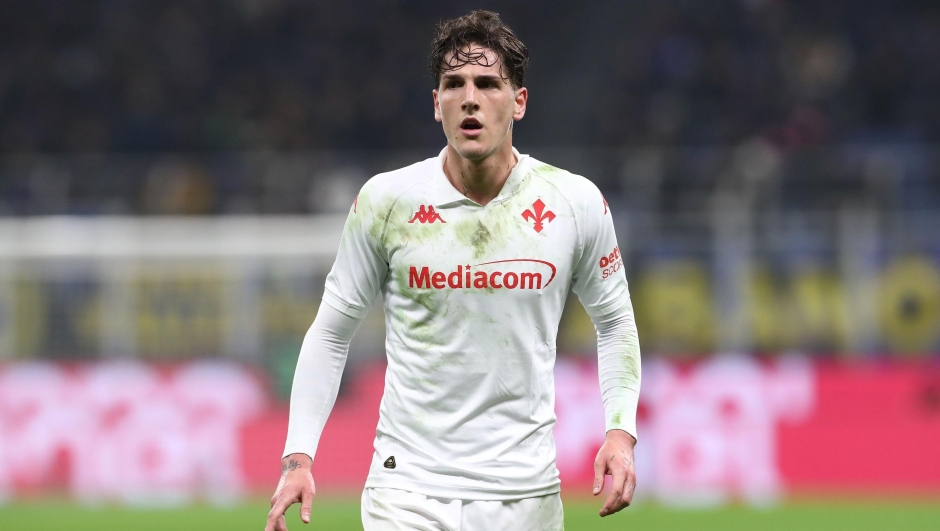 Nicolo’ Zaniolo of ACF Fiorentina looks on during the Serie A match between FC Internazionale and ACF Fiorentina at Stadio Giuseppe Meazza on February 10, 2025 in Milan, Italy. (Photo by Marco Luzzani/Getty Images)