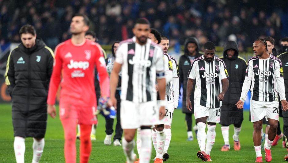 Juventusâ Boga, Juventus' Lois Openda  during the Frecciarossa Italian Cup 2025/ 2026 soccer match between Atalanta and Juventus at the New Balance Stadium in Bergamo, north Italy - Thursday, February  05 , 2026. Sport - Soccer . (Photo by Spada/LaPresse)