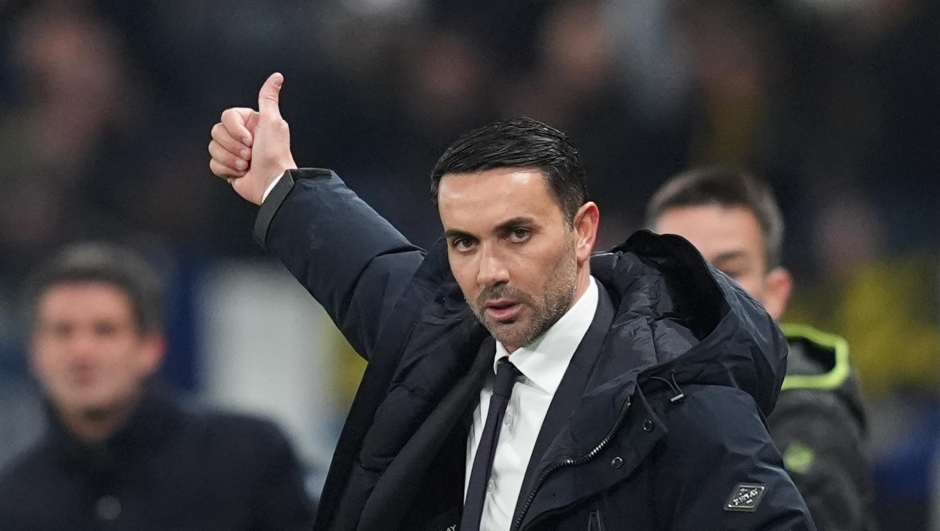 Atalantaâs head coach Raffaele Palladino during the Serie A soccer match between Atalanta and Inter at the New Balance Stadium in Bergamo , north Italy - Sunday , December 28 , 2025. Sport - Soccer . (Photo by Spada/Lapresse)