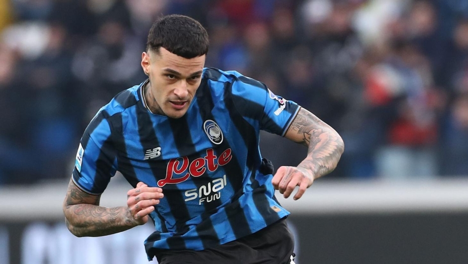  Gianluca Scamacca of Atalanta BC in action during the Serie A match between Atalanta BC and Parma Calcio 1913 at New Balance Stadium on January 25, 2026 in Bergamo, Italy. (Photo by Marco Luzzani/Getty Images)