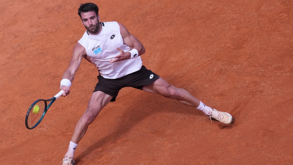 Andrea Pellegrino during the match between Jannik Sinner (ITA) vs Andrea Pellegrino (ITA) at the Italian Open in Rome, Tuesday, May 12, 2026. (Alfredo Falcone/LaPresse)