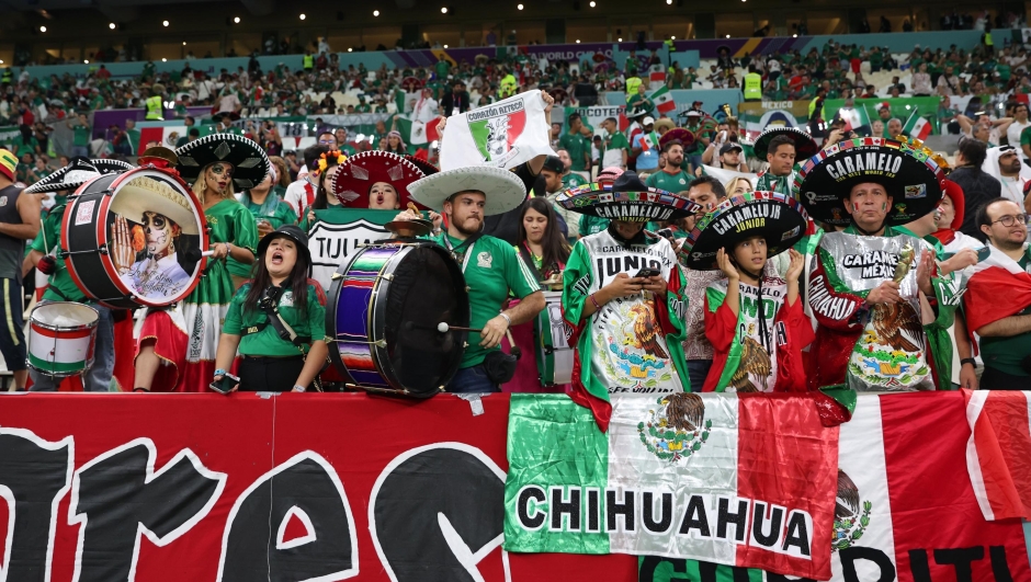  Mexico fans enjoy the pre match atmosphere prior to the FIFA World Cup Qatar 2022 Group C match between Saudi Arabia and Mexico at Lusail Stadium on November 30, 2022 in Lusail City, Qatar. (Photo by Francois Nel/Getty Images)