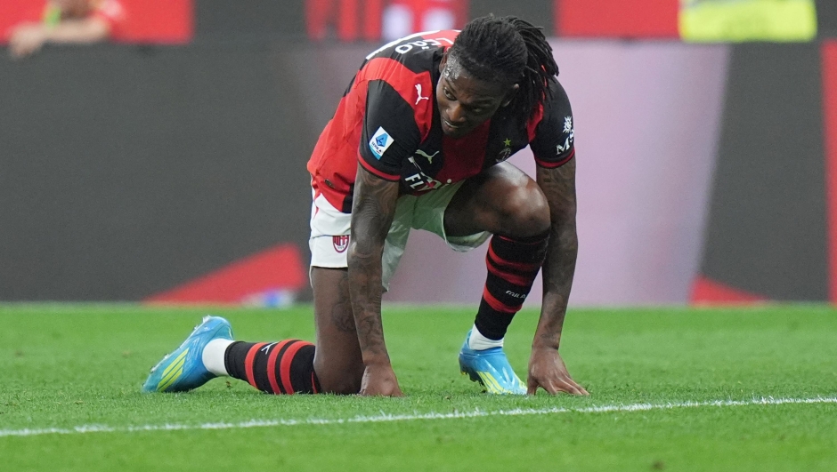 AC Milan’s Rafael Leao during the Serie A soccer match between Milan and Cagliari at the San Siro  Stadium in Milan , north Italy - Saturday , May 24  , 2026. Sport - Soccer . (Photo by Spada/LaPresse)