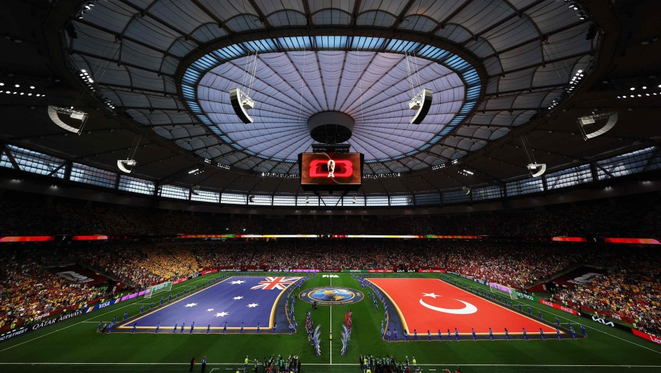  General view inside the stadium before the FIFA World Cup 2026 Group D match between Australia and Türkiye at BC Place Vancouver on June 13, 2026 in Vancouver, British Columbia.   Richard Heathcote/Getty Images/AFP (Photo by Richard HEATHCOTE / GETTY IMAGES NORTH AMERICA / Getty Images via AFP)