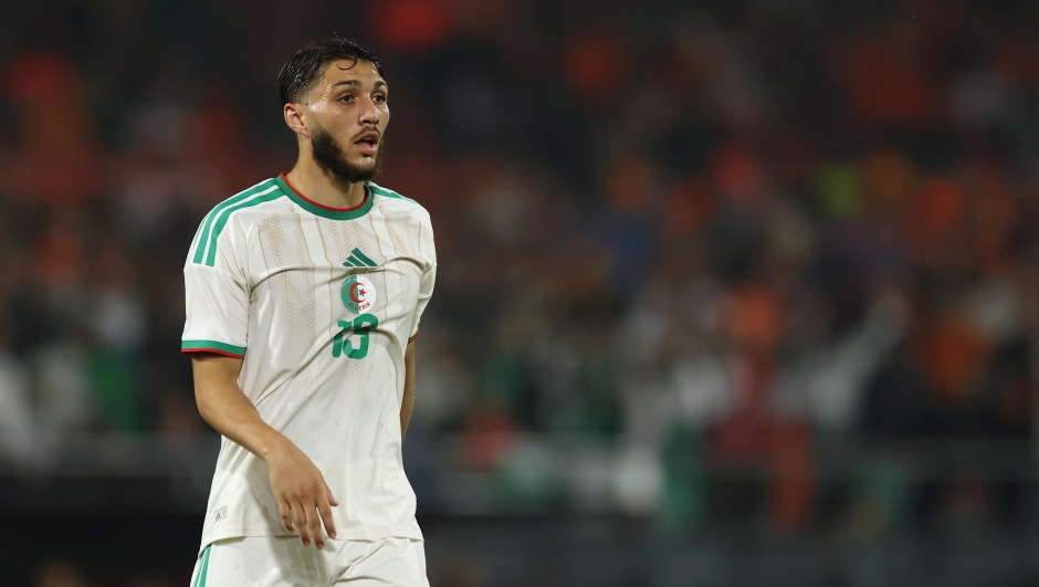  Jaouen Hadjam of Algeria looks on during the international friendly match between Netherlands and Algeria at De Kuip on June 03, 2026 in Rotterdam, Netherlands. (Photo by Dean Mouhtaropoulos/Getty Images)