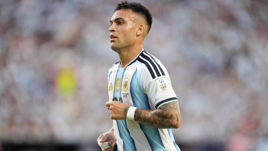 Lautaro Martinez (Argentina)  looks on during Group J FIFA World Cup 2026, Argentina and Algeria, Kansas Stadium, Kansas, United States on June 16  2026. (Photo by Ulrik Pedersen/NurPhoto) (Photo by Ulrik Pedersen / NurPhoto via AFP)