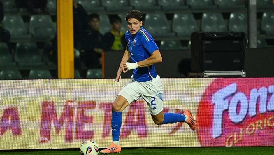 CREMONA, ITALY - OCTOBER 14: Marco Palestra of Italy in action during the UEFA Euro U21 Qualification match between Italy and Armenia at Stadio Giovanni Zini on October 14, 2025 in Cremona, Italy.  (Photo by Marco M. Mantovani/Getty Images)