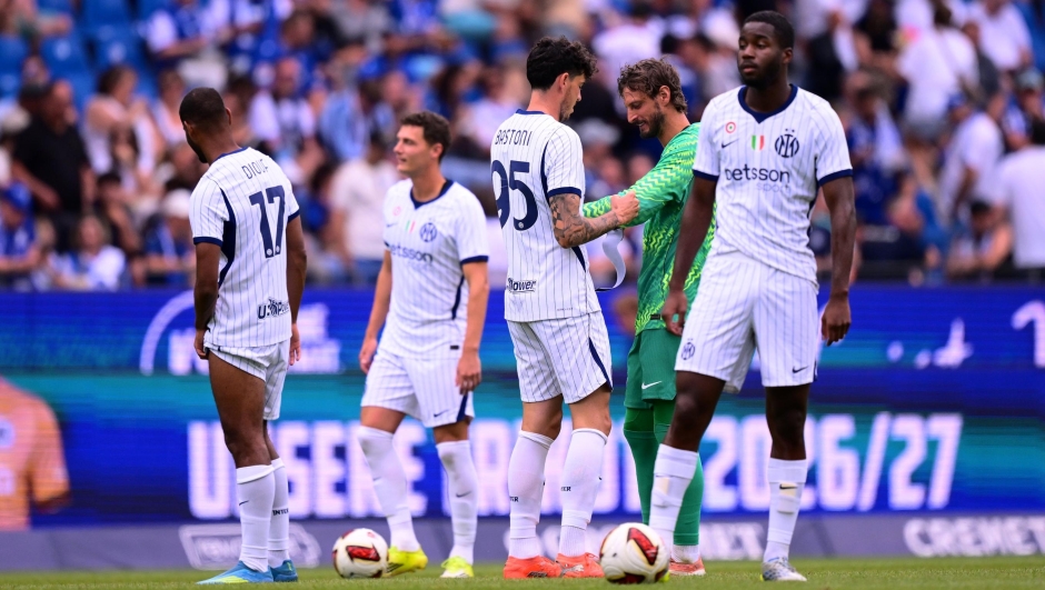  Players of FC Internazionale during the pre-season friendly match between Karlsruher SC and FC Internazionale at BBBank Wildpark on July 26, 2026 in Karlsruhe, Germany. (Photo by Mattia Pistoia - Inter/Inter via Getty Images)