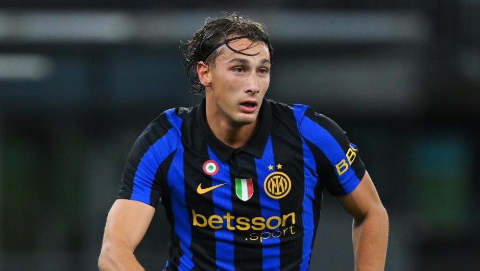  Francesco Pio Esposito of FC Internazionale in action during the match between Juventus and FC Internazionale at Optus Stadium on August 08, 2026 in Perth, Australia. (Photo by Francesco Scaccianoce - Inter/Inter via Getty Images)