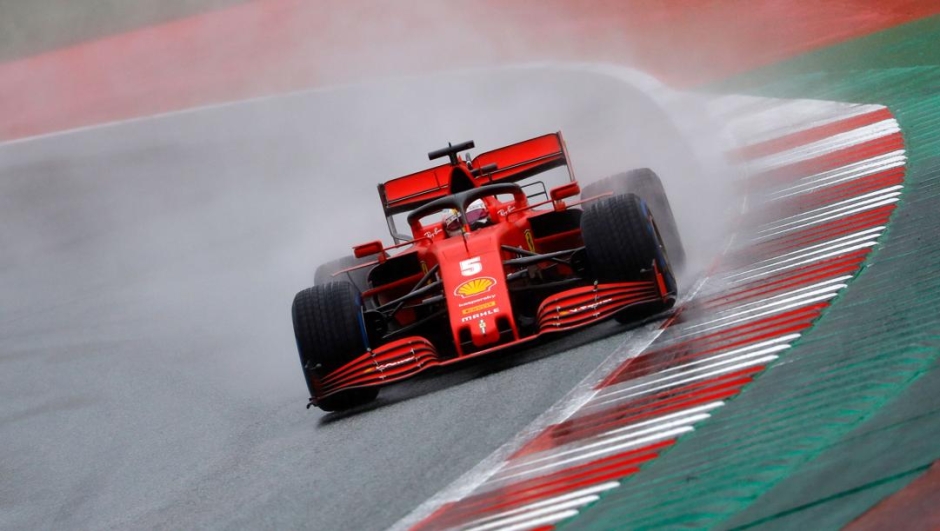 La Ferrari di Sebastian Vettel. Afp