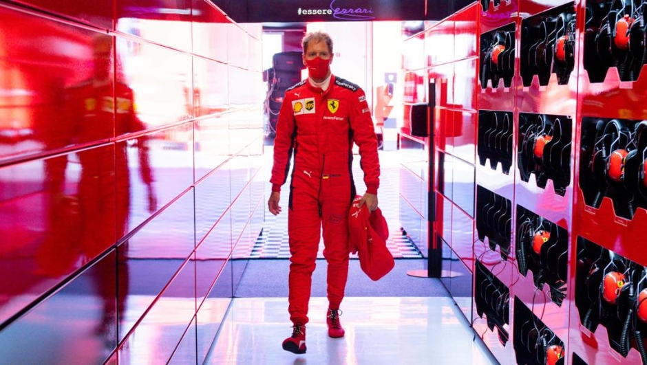 Sebastian Vettel, 33 anni, da 6 con la Ferrari. Epa