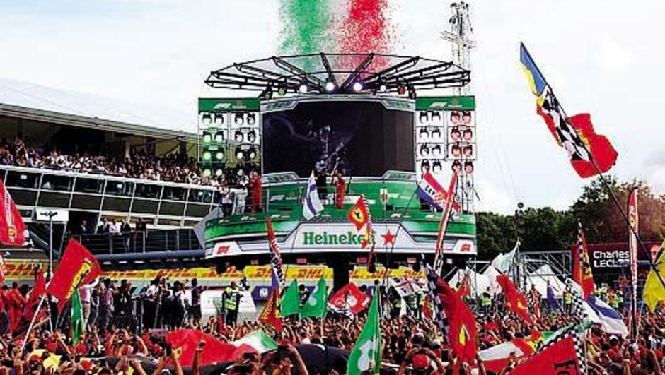 La premiazione del GP d’Italia a Monza nel 2019
