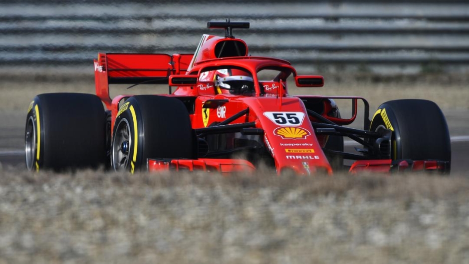 L’esordio di Carlos Sainz sulla Ferrari a Fiorano. Getty