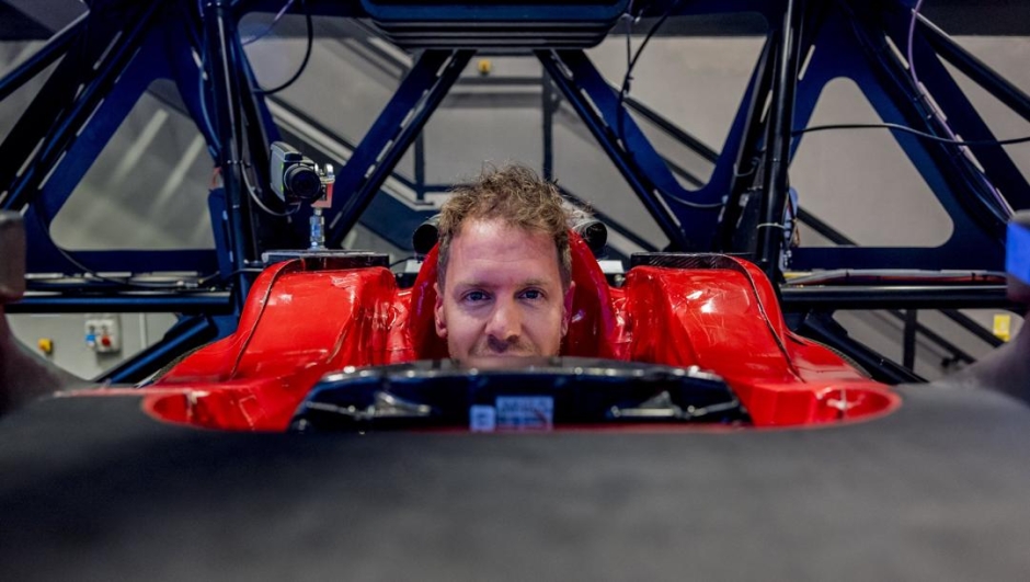Sebastian Vettel al simulatore