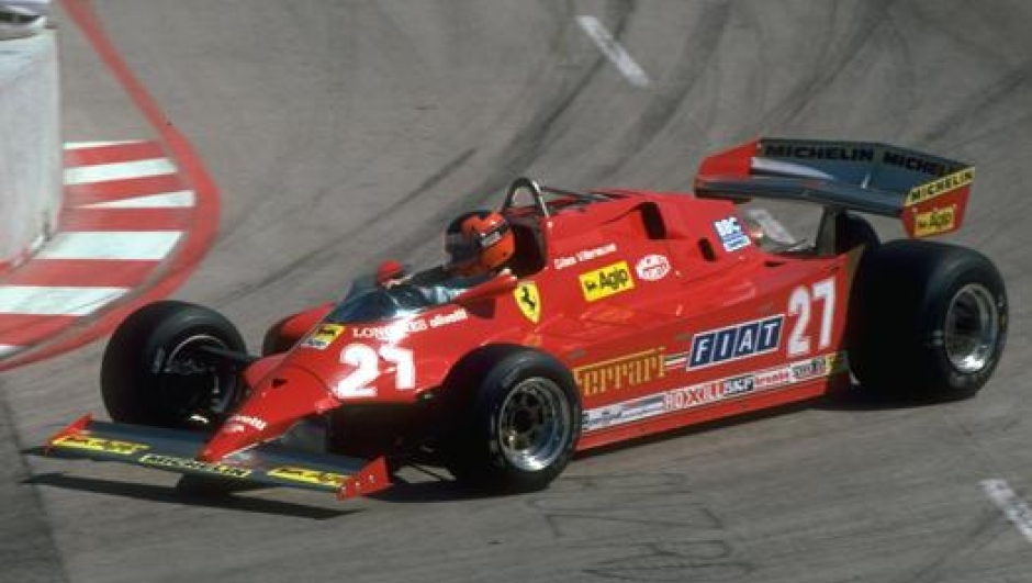 La Ferrari di Gilles Villeneuve in azione nel 1981. Getty