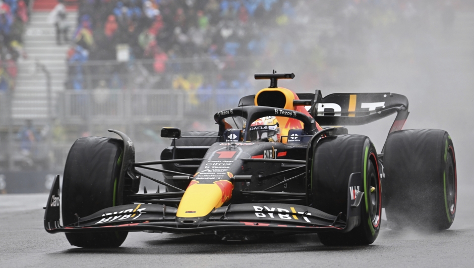 Red Bull Racing Max Verstappen of the Netherlands, drives during the third practice session  during the third practice session at the Formula One Canadian Grand Prix in Montreal, Saturday, June 18, 2022. (Jacques Boissinot/The Canadian Press via AP)